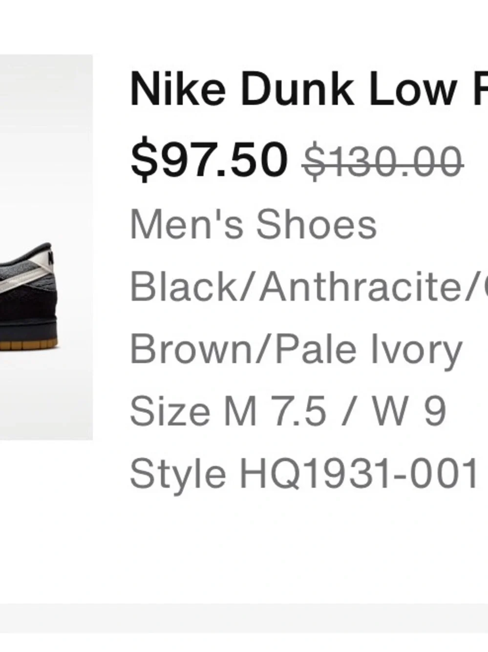 Nike Low-Top Sneakers in Black and Light Gray with White Swoosh